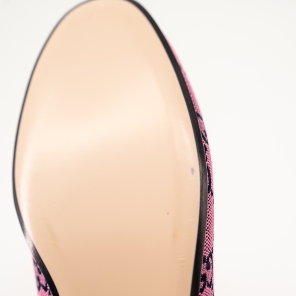size 35.5G 5.5 US Gucci Princetown Blue Pink GG Canvas Mules Slipper Sandals - Picture 9 of 11